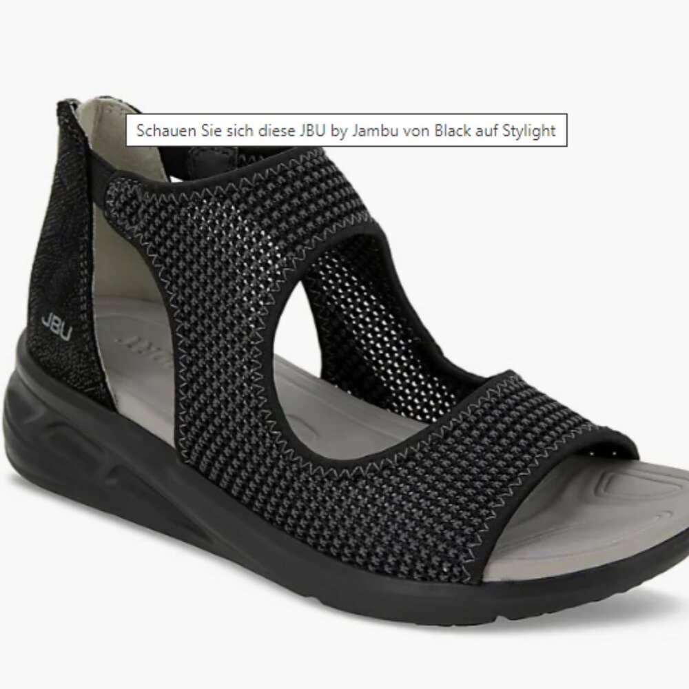 JBU BLACK Margot Womens Faux Suede Wedge SANDALS BACK ZIPPER  SIZE 9.5 NEW